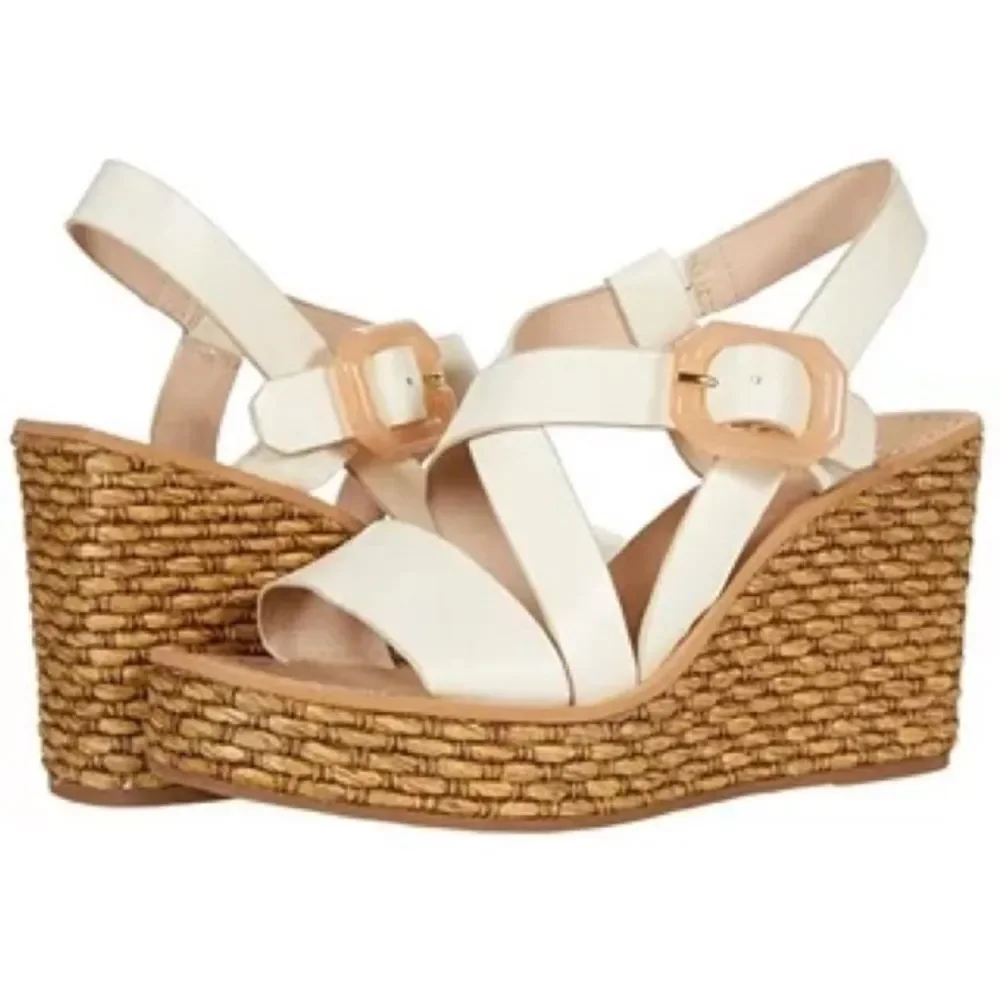 Louise et Cie Palina Platform Wedge Sandal - White Women’s Size 10